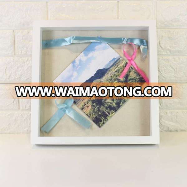 12x12" Display Shadow Box Frame with Linen Background easy to Hang Shadowbox Picture Frame Box Display Frame