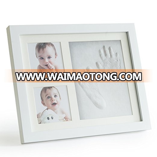 Baby photo frame with child's handprint and footprint / photo frame baby boy girl